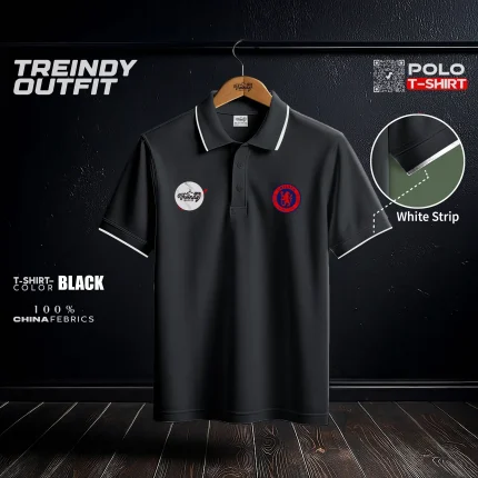 Chelsea Premium Black Sport’s Polo T-Shirt – 125