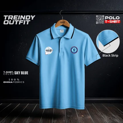 Chelsea Premium Skyblue Sport’s Polo T-Shirt – 126
