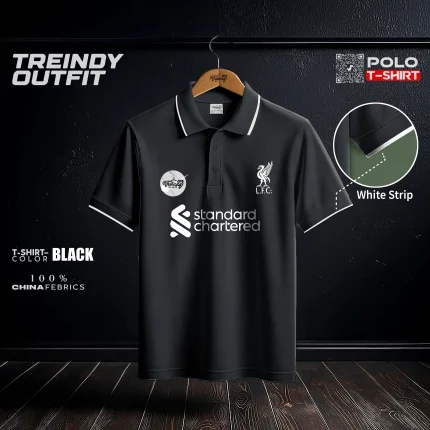 Liverpool Premium Black Sport’s Polo T-Shirt – 127